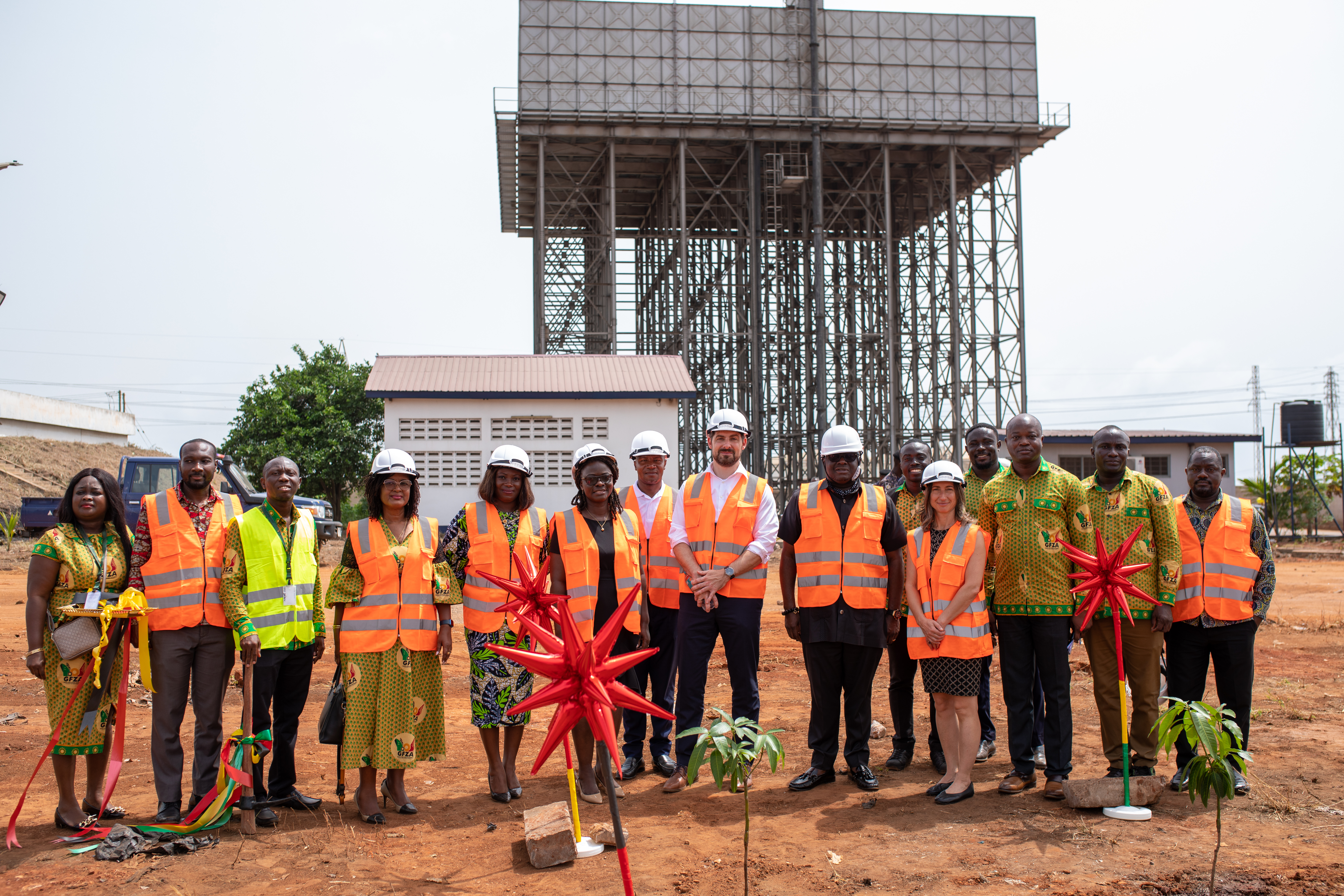 Ground stone laying ceremony for a new water tank at the Tema Export Processing Zone.