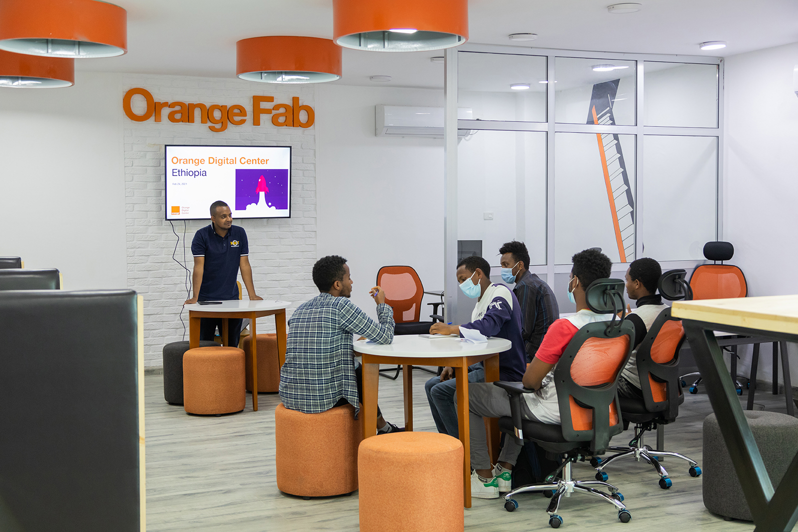 OrangeFab: participants listening to speaker