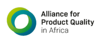 Logo of the Alliance for Product Quality in Africa, green circle with lettering